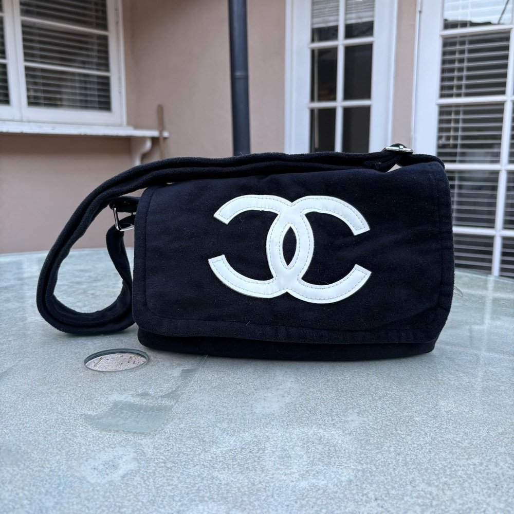 Chanel Black Shoulder Bag  CC Logo +  Cambon Zip Around Wallet AUTHENIC - Picture 10 of 13